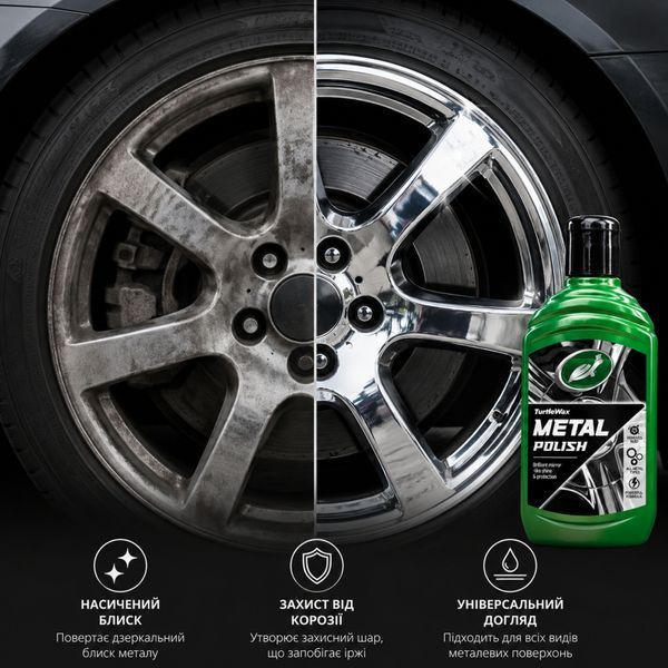 Поліроль-реставратор для металевих поверхонь Turtle Wax All Metal Polish, 300 мл 52892 фото