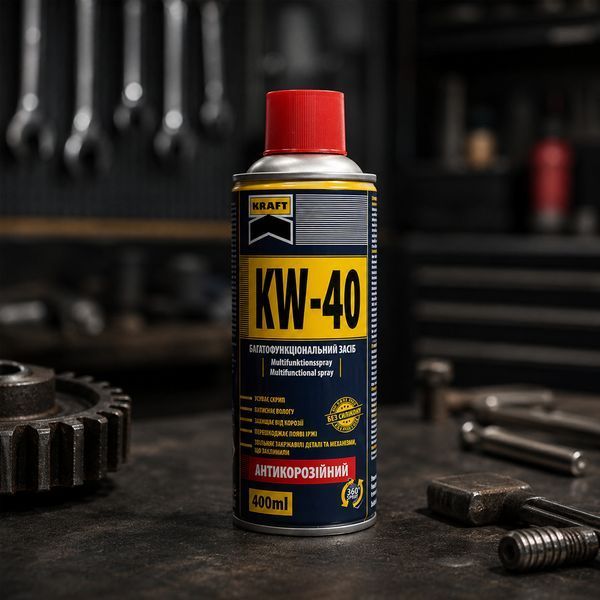 Мастило багатофункціональне KRAFT KW-40 аерозоль 400 мл KF002 фото