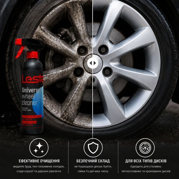 Засіб для очищення колісних дисків універсальний Lesta Universal Wheel Cleaner 500 мл 393564_AKL-WHEEL/0.5 фото